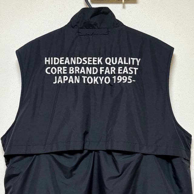 24SS★HIDE AND SEEK/ナイロンジップベスト★XL★