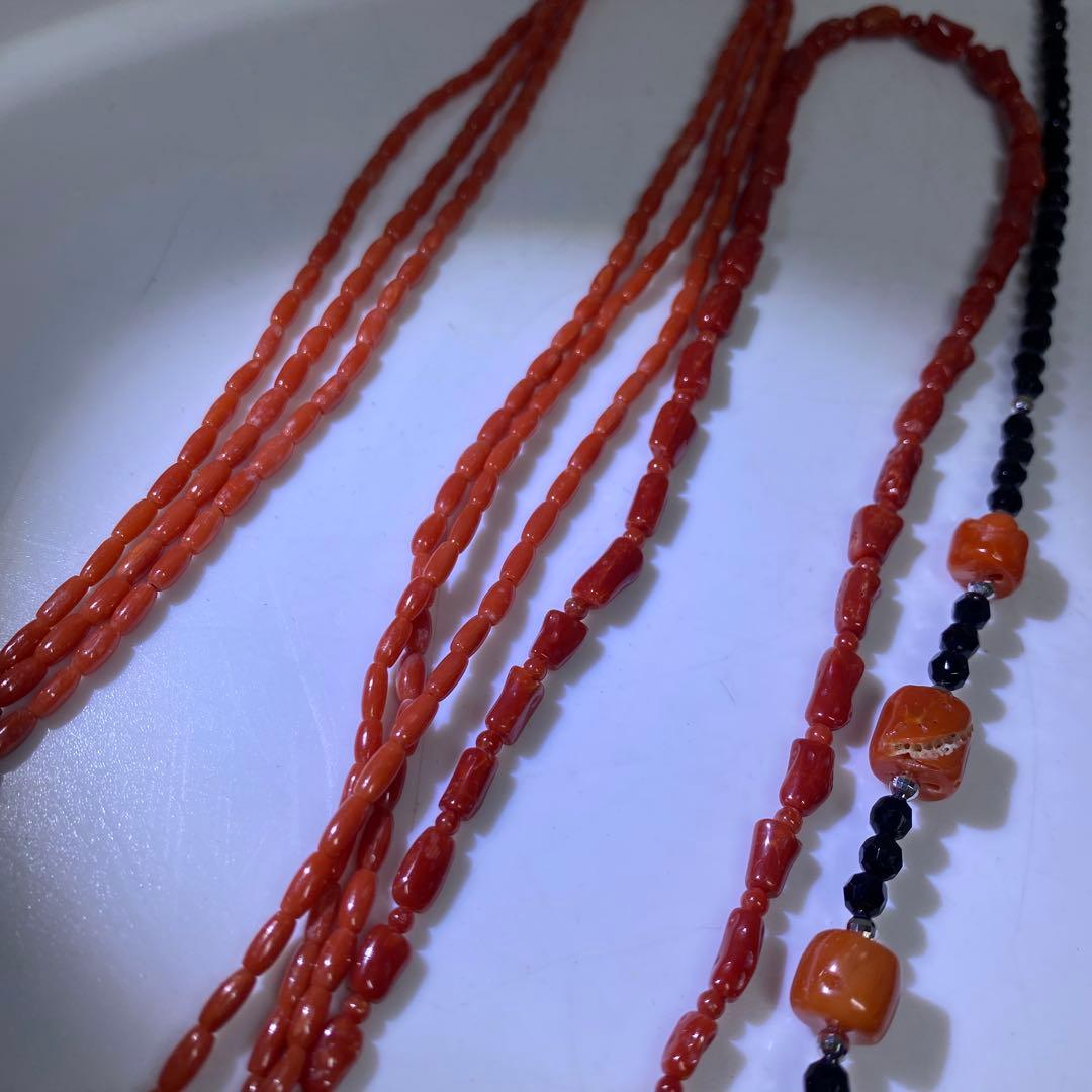 本赤珊瑚　アクセサリー色々84g 東里8-0130☆2F