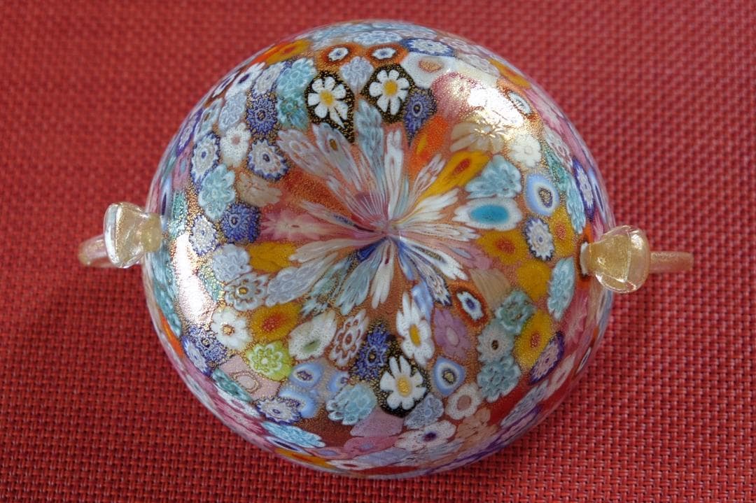 吹きガラス ミルフィオリ 検/プレート/民藝/ワイングラス/舩木倭帆/江波冨士子