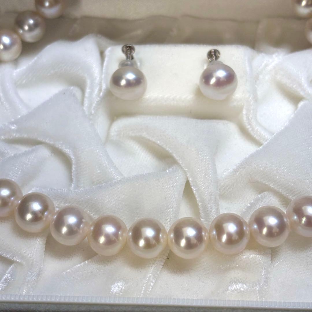 極美品✨超大珠　パール　ネックレス　イヤリング　セット　SILVER刻印　本真珠
