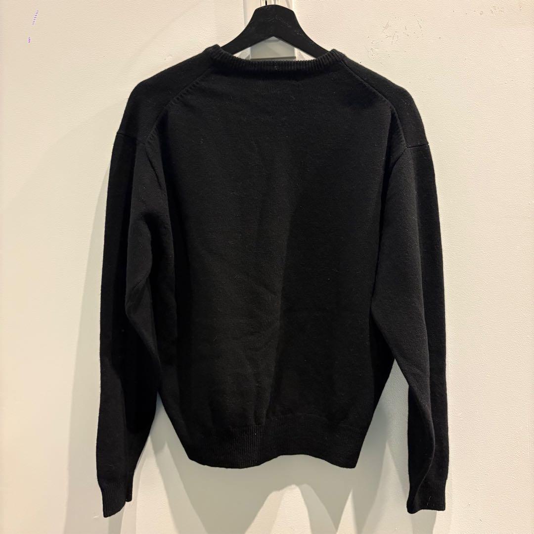 PERSON'S ブラック クルーネックセーター