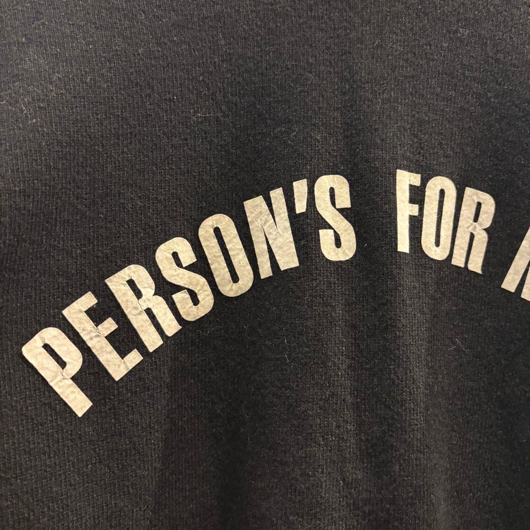 PERSON'S ブラック クルーネックセーター
