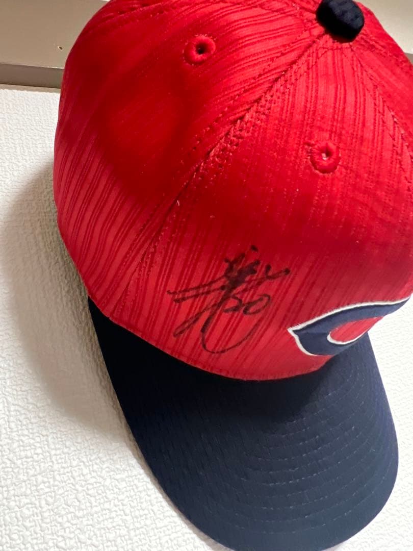 広島東洋カープ永川勝浩選手直筆サイン入り球団支給キャップ本人サイズ　赤道直火