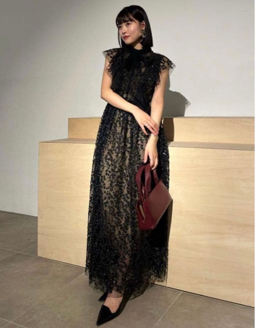 FRAYI.D フレイアイディーグリッターシークインドレス