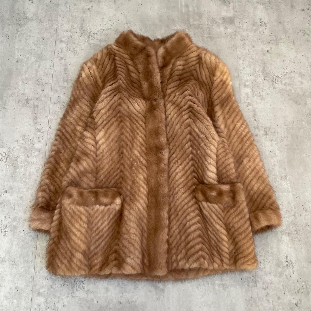 90's vintage ファーコート　ミンク　ブラウン　フェアリーグランジ
