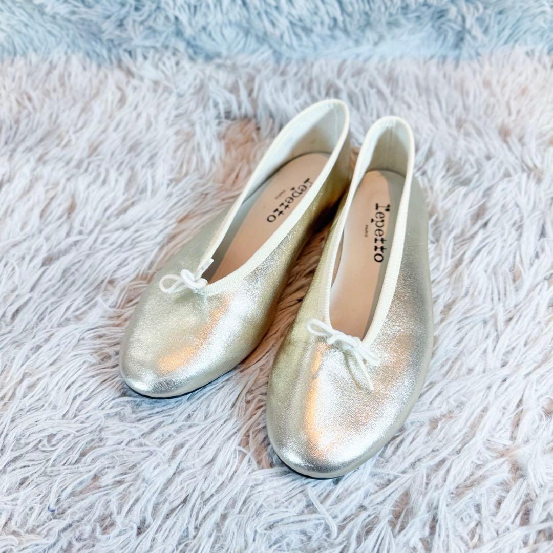 【美品】repetto レペット バレエシューズ フラットシューズ ゴールド