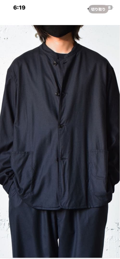 COMOLI 21AWウールフラノスタンドカラージャケットセットアップ