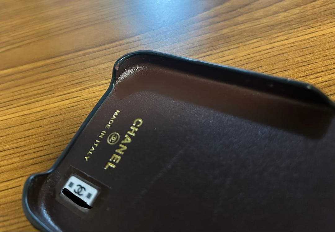 CHANEL iPhone14用ケース ブラック キャビアスキン