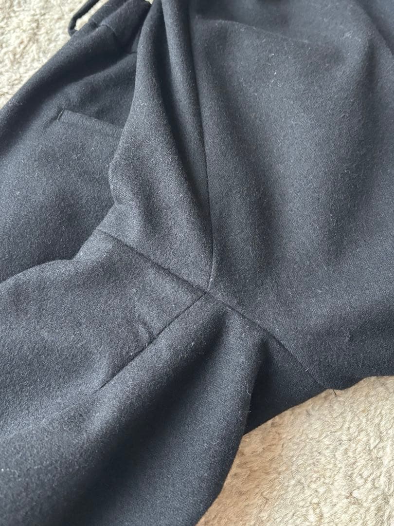 マーカウェア　FRONT PLEATS PEGTOP ウール フランネル　黒