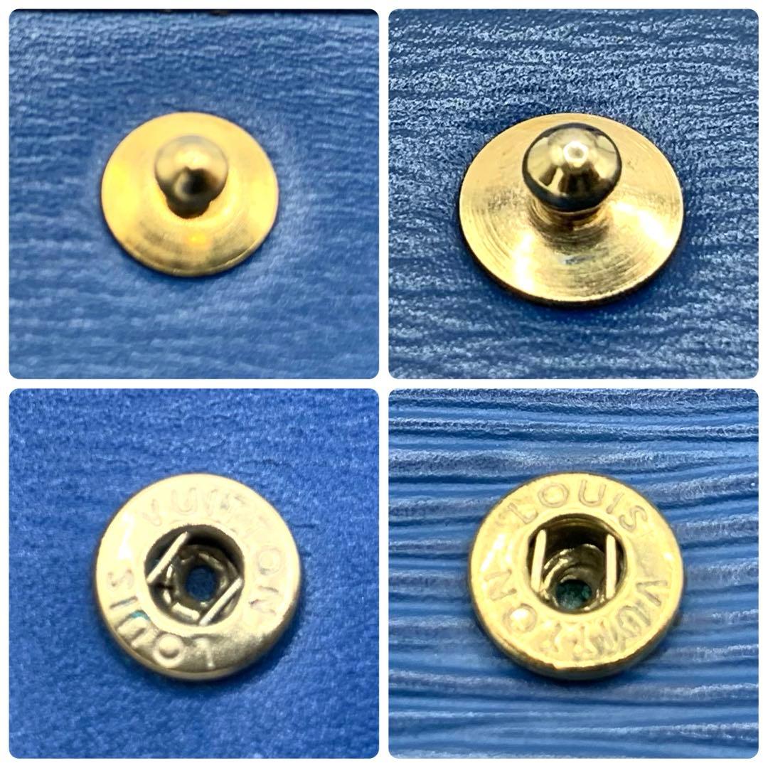 ルイヴィトン 長財布 インターナショナル エピ 三つ折り財布 ブルー 青 レザー