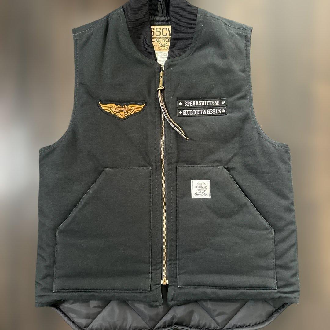 カーハート　ベスト　ブラック　コラボ　限定　ハーレーダビットソン　アイアンクロス