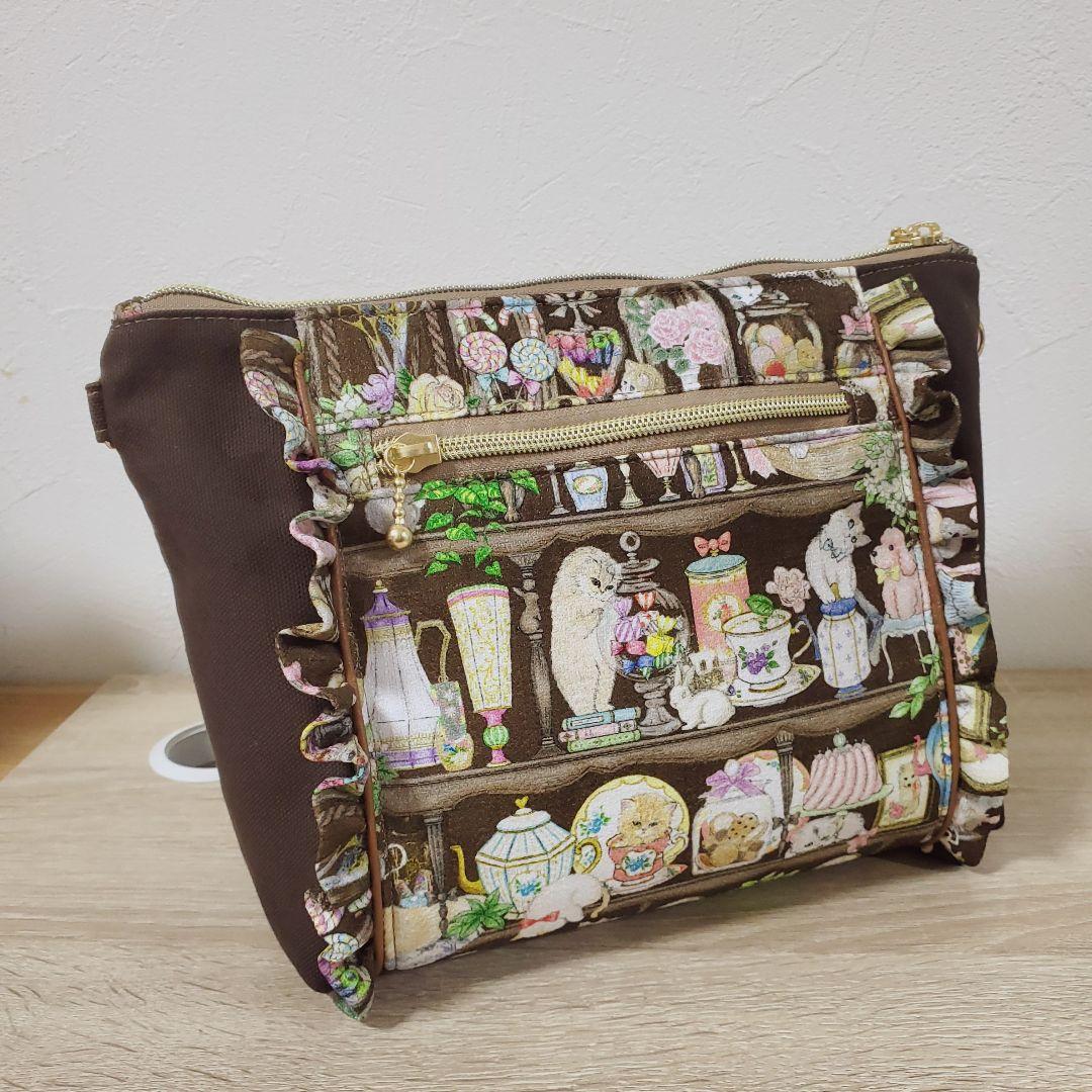 《専用》ハンドメイド 2ポケットショルダーバッグ フリルトート