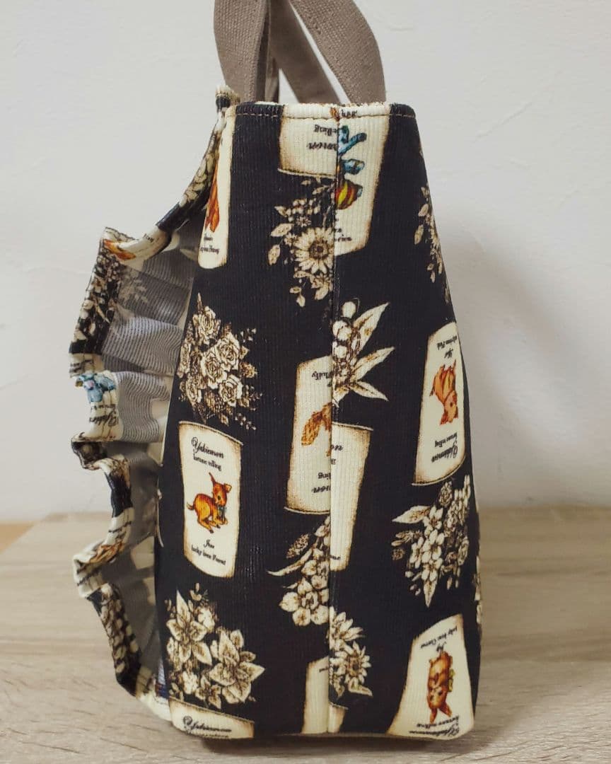 《専用》ハンドメイド 2ポケットショルダーバッグ フリルトート