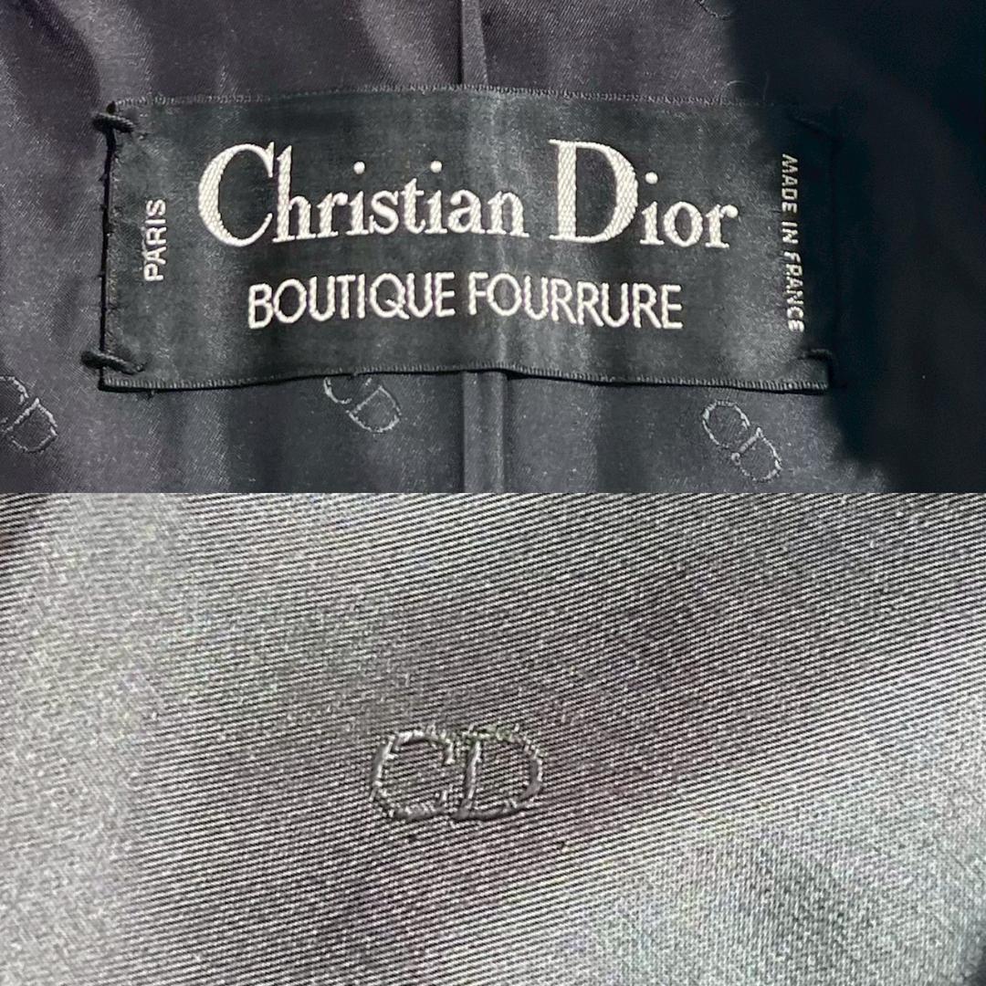 希少美品クリスチャンディオール デミバフミンク 裏地CD総柄 ファー 毛皮 L