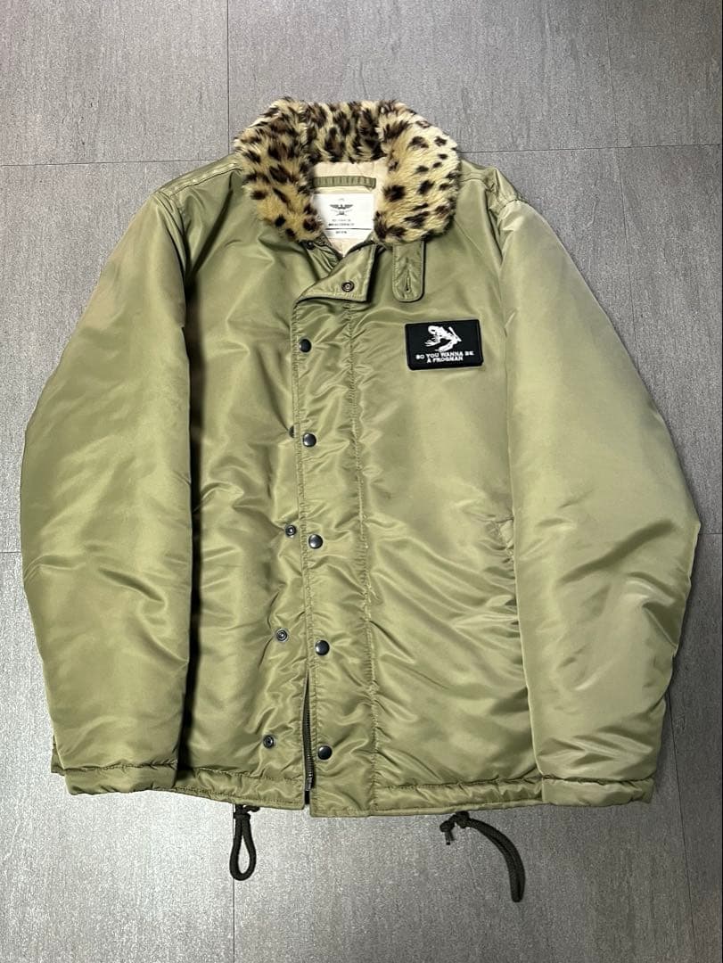 HOUSTON ヘビーナイロンN-1デッキジャケット　レオパード