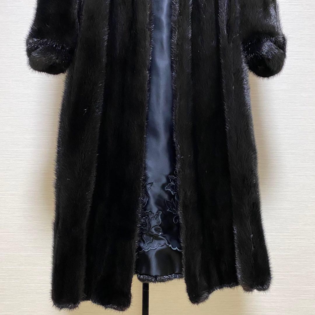 サガミンク SAGA MINK ダークミンク ロングコート 本毛皮 リアルファー