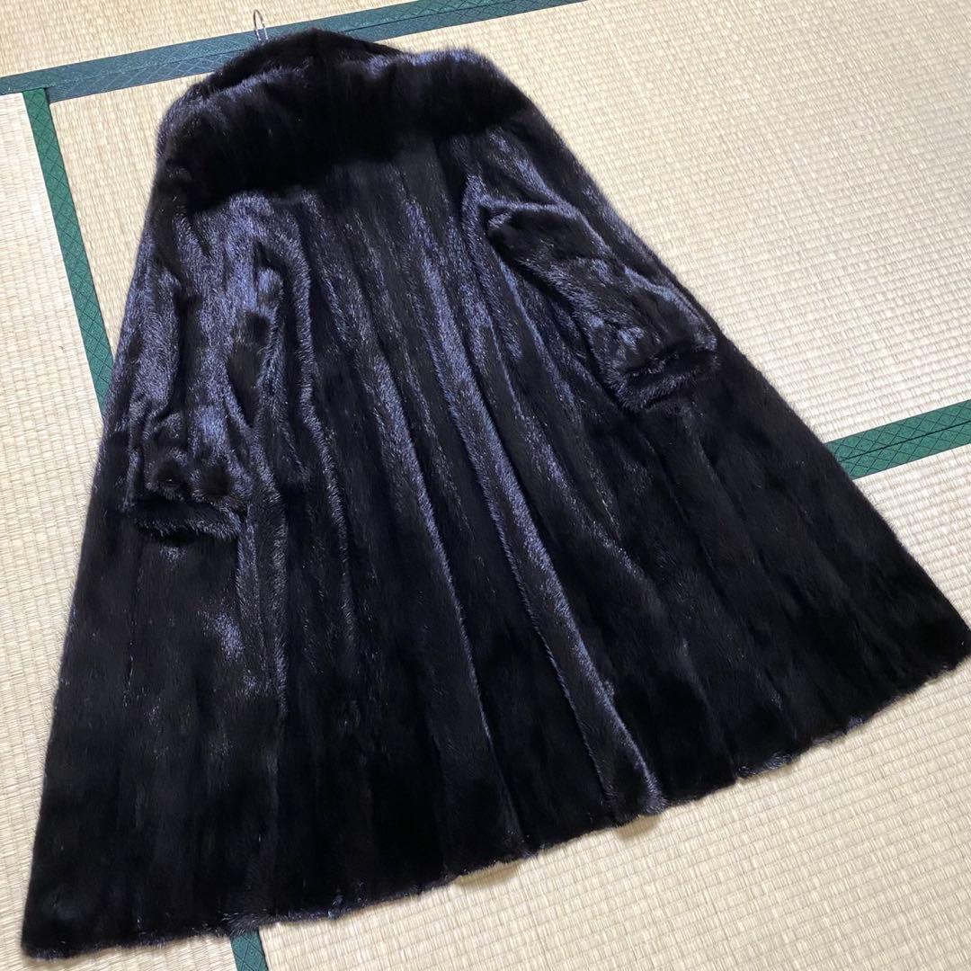 サガミンク SAGA MINK ダークミンク ロングコート 本毛皮 リアルファー