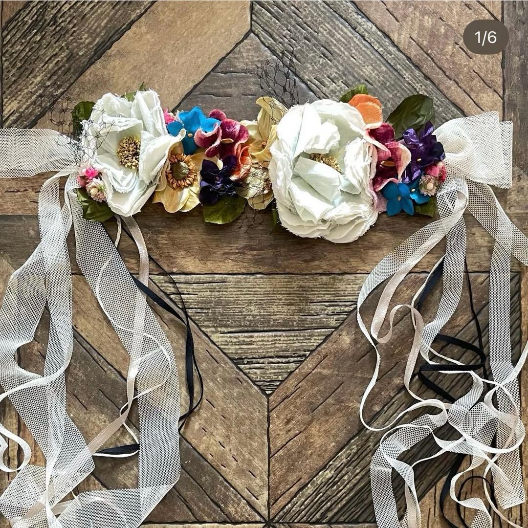 美品　HEIHEI フラワーヘッドドレス