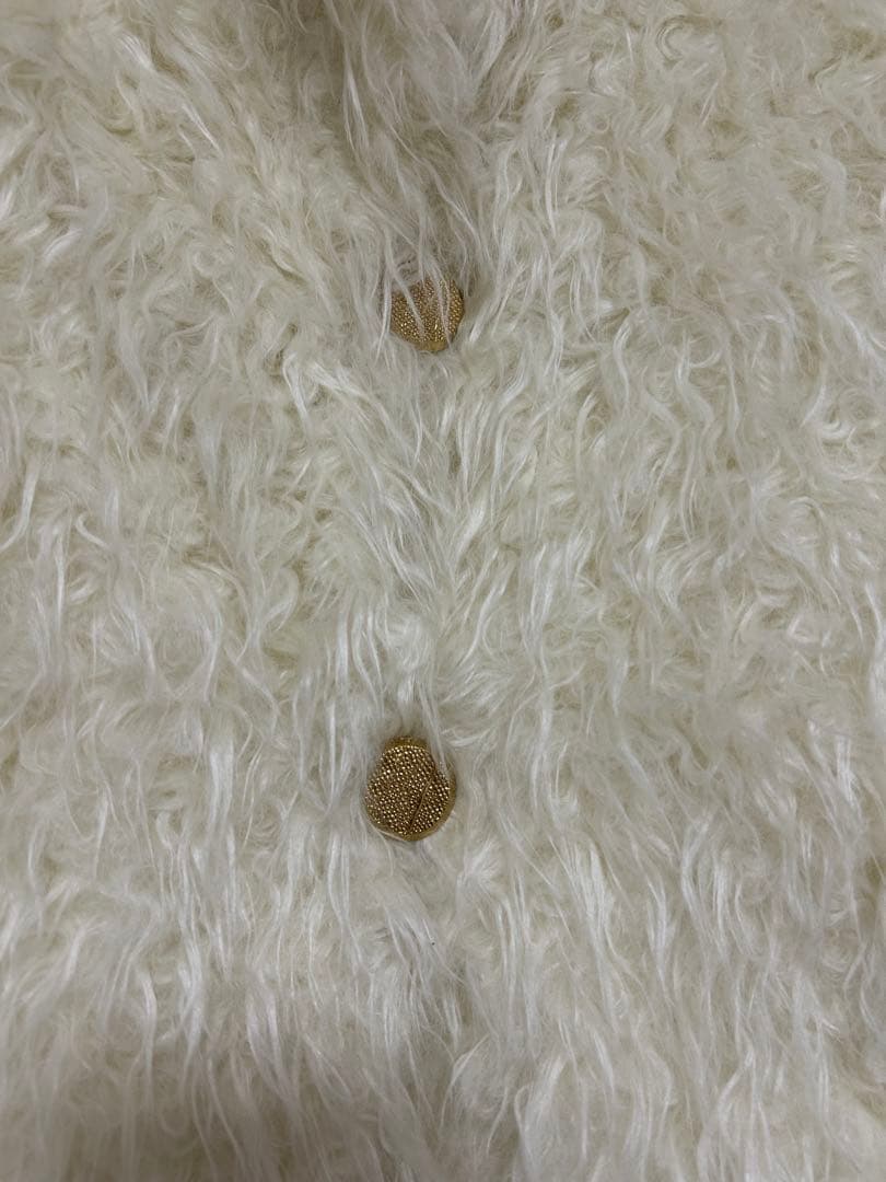 エリザベッタフランキ　フェイクファー　ロングジレ　ベスト　ゴールドボタン