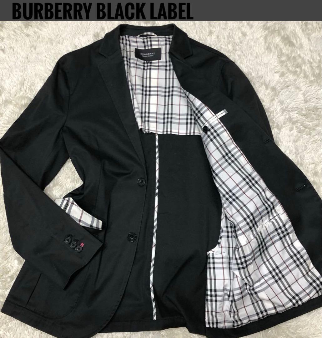 ノバチェックBURBERRY BLACK LABEL テーラードジャケット 黒