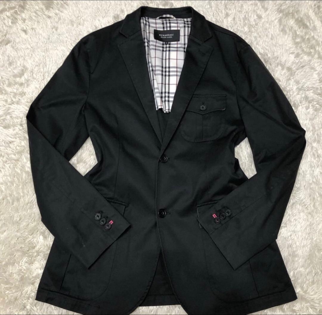 ノバチェックBURBERRY BLACK LABEL テーラードジャケット 黒