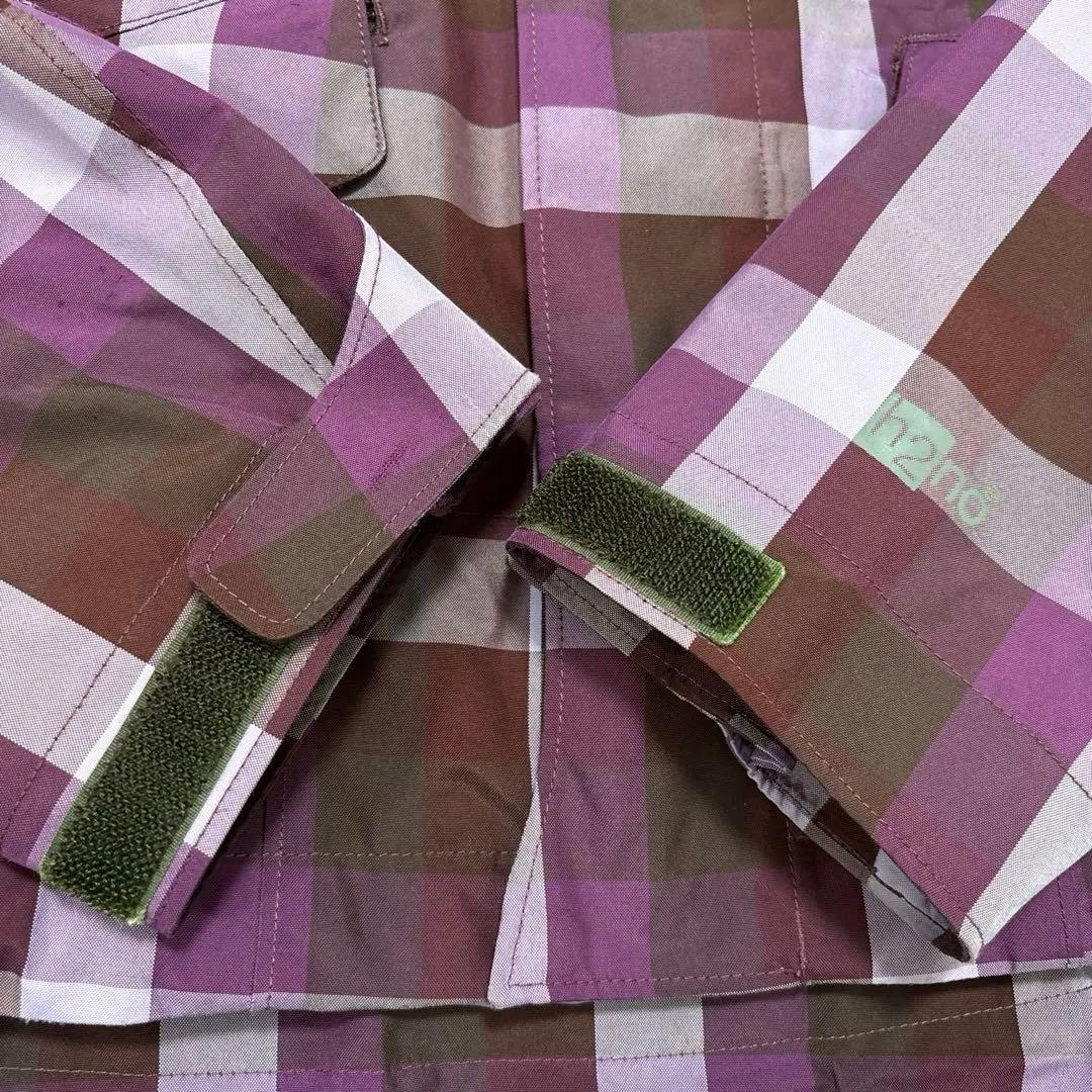 Patagonia フード付きジャケット 紫茶チェック　マウンテンパーカー