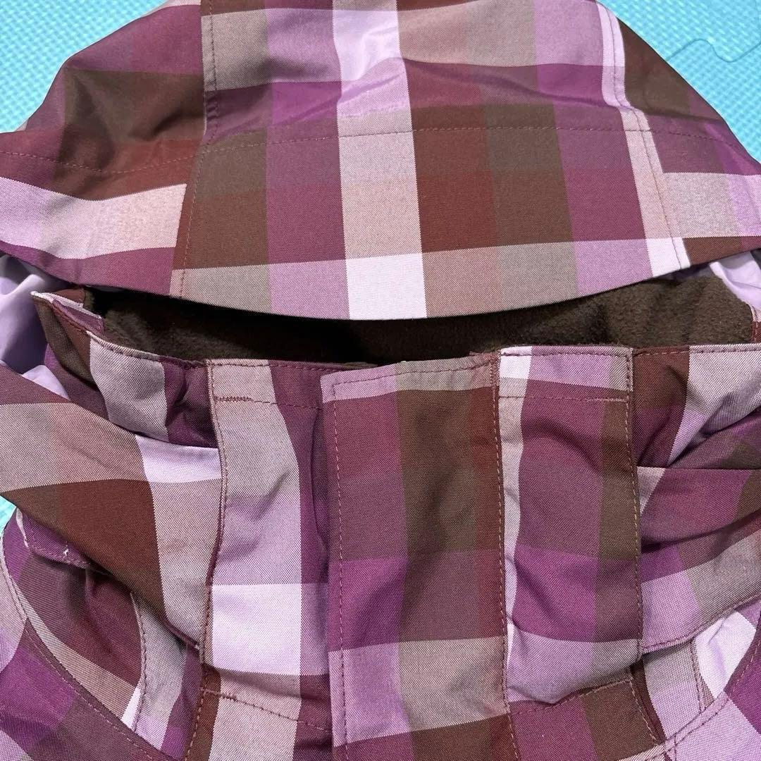 Patagonia フード付きジャケット 紫茶チェック　マウンテンパーカー