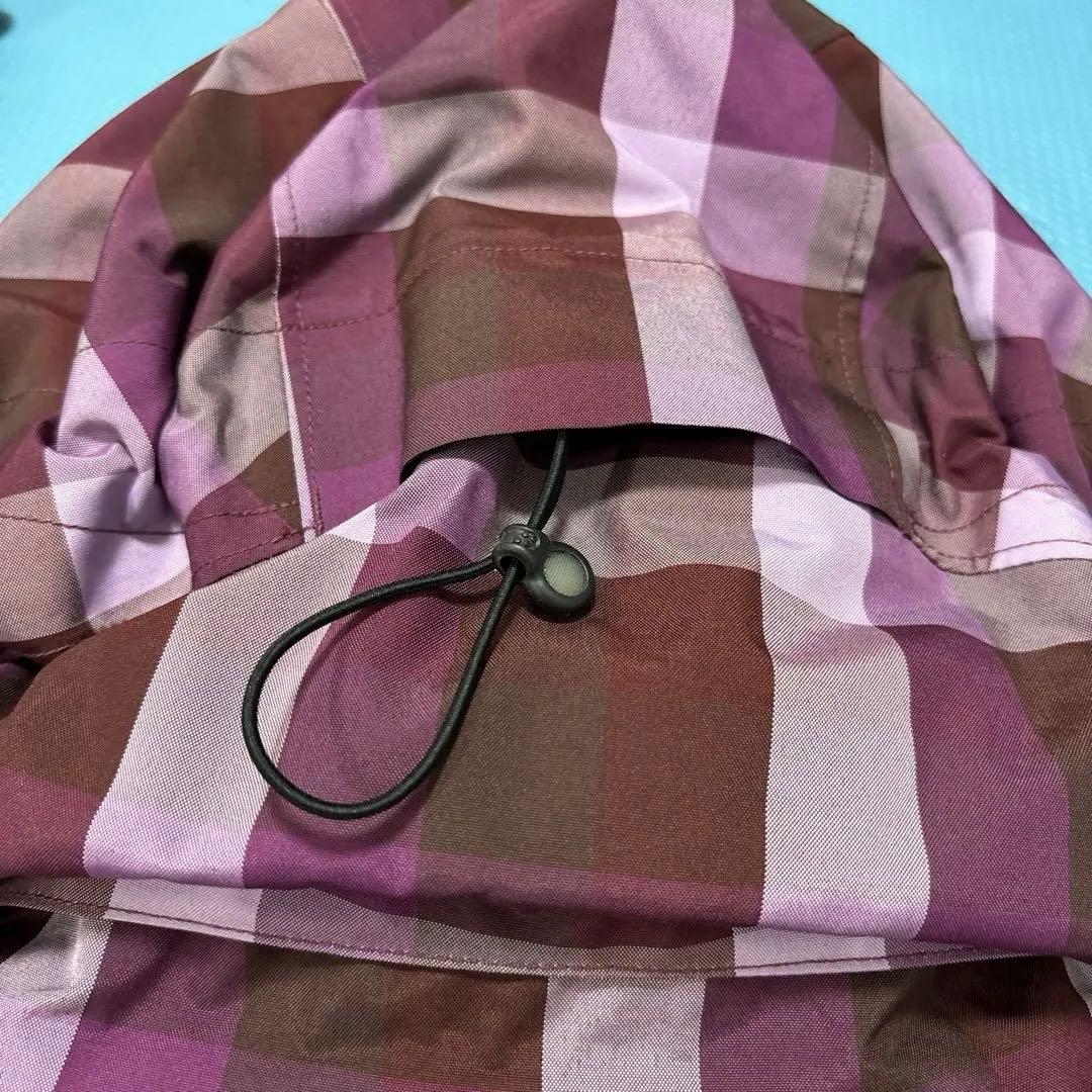 Patagonia フード付きジャケット 紫茶チェック　マウンテンパーカー