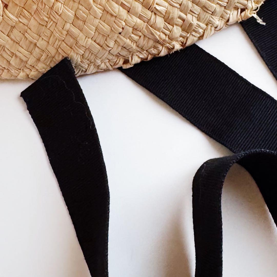 美品 nagonstans ストローハット 麦わら帽子 ナゴンスタンス