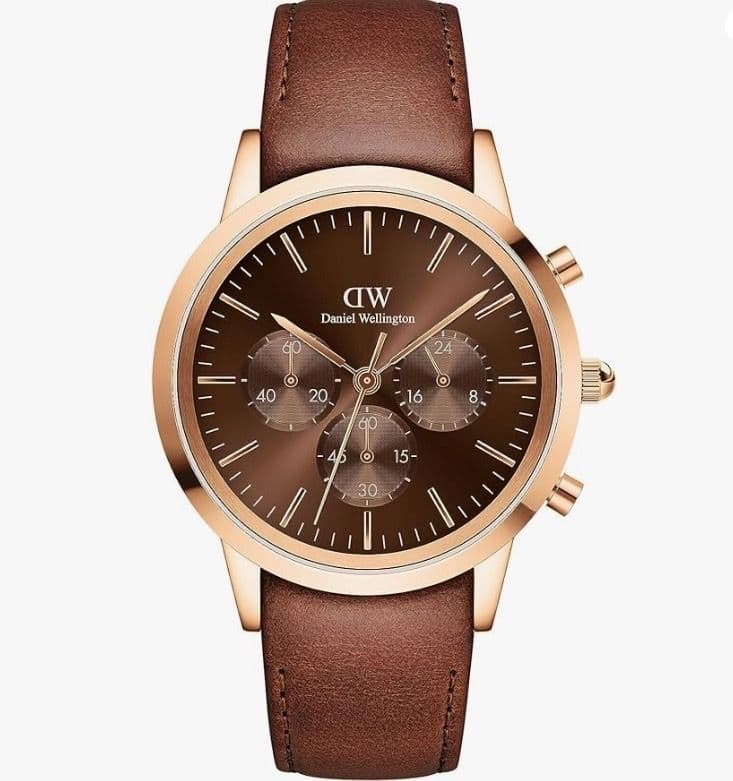 Daniel Wellington クロノグラフ 時計 レザーベルト