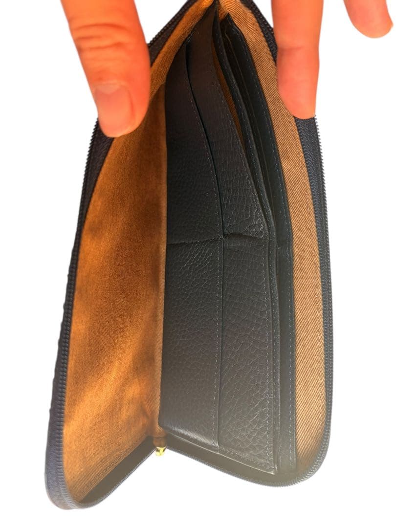 ATAO アタオ limo リモ パイソン L字ファスナー 長財布 ネイビー