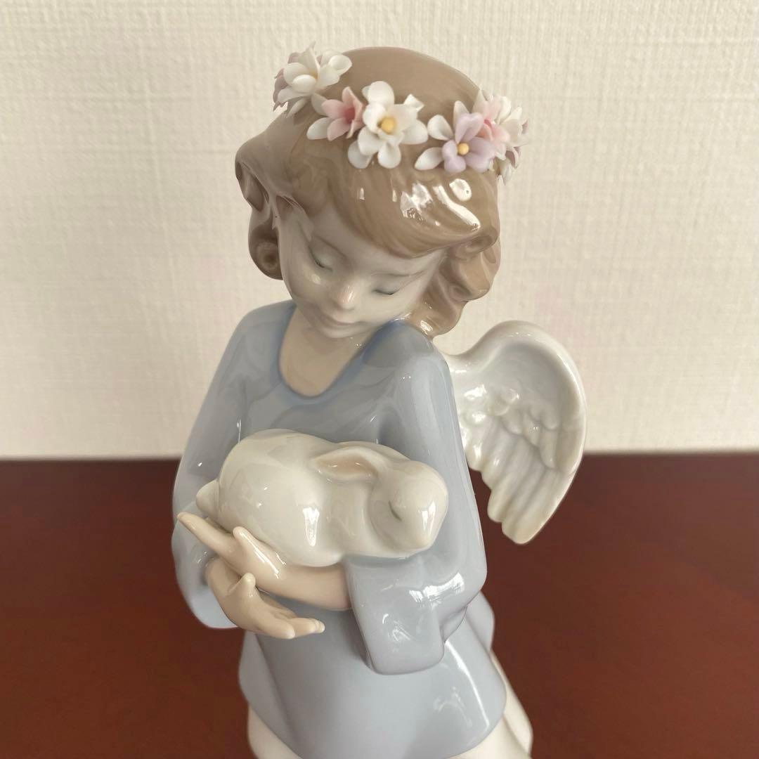 LLADRO リヤドロ 『 天使の宝もの 』うさぎを抱いた天使 うさぎ 天使