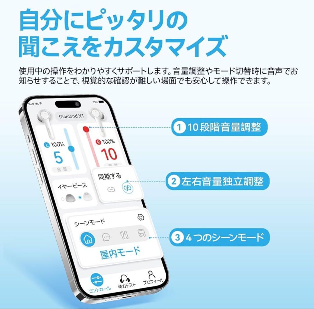 集音器 Bluetooth 高齢者向け ワイヤレスイヤホン 高速充電 通話 音楽