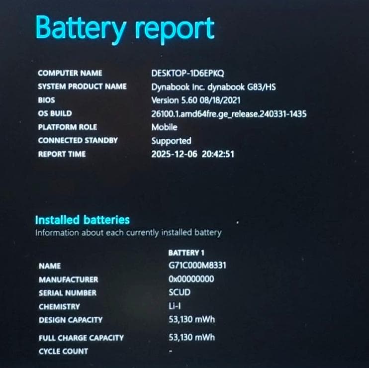 極美品！液晶・バッテリ新品 dynabook G83/HS 第11世代⑮