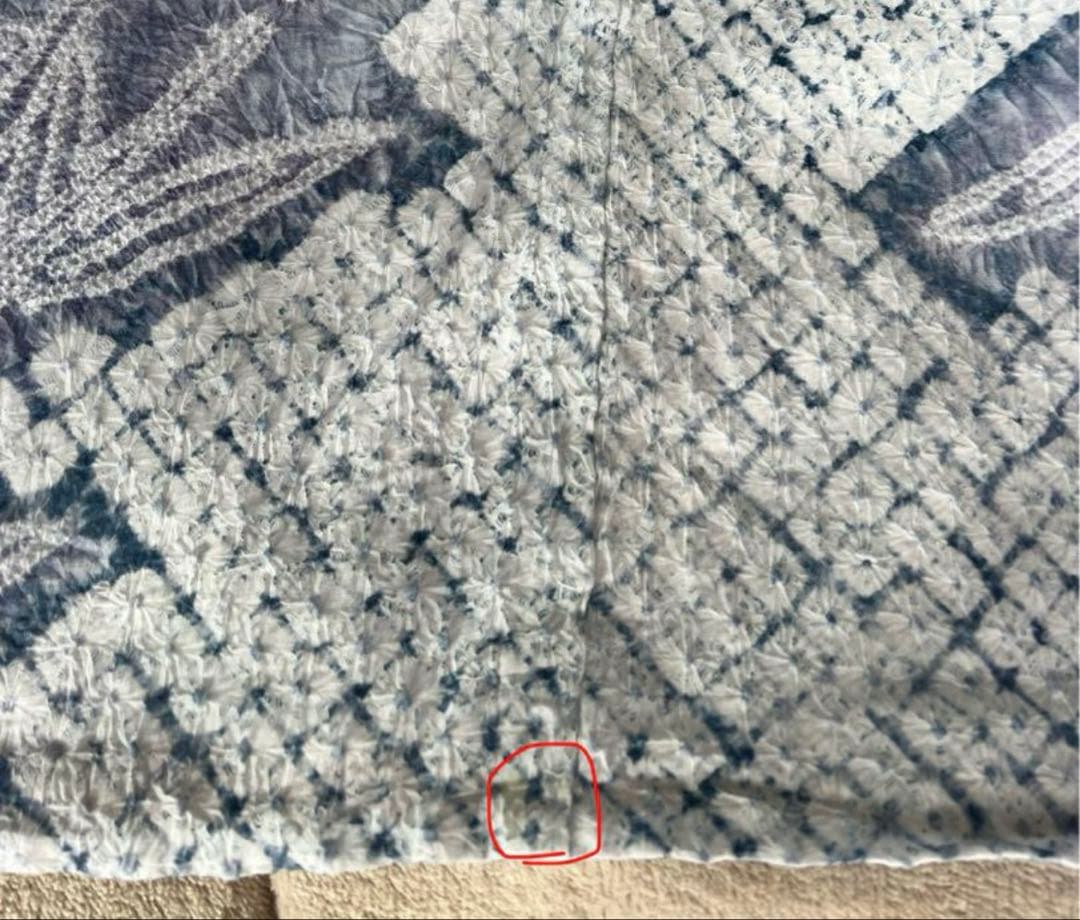 絞り浴衣 淡いカラー浴衣 白に淡い赤紫、淡いブルー 帯セット