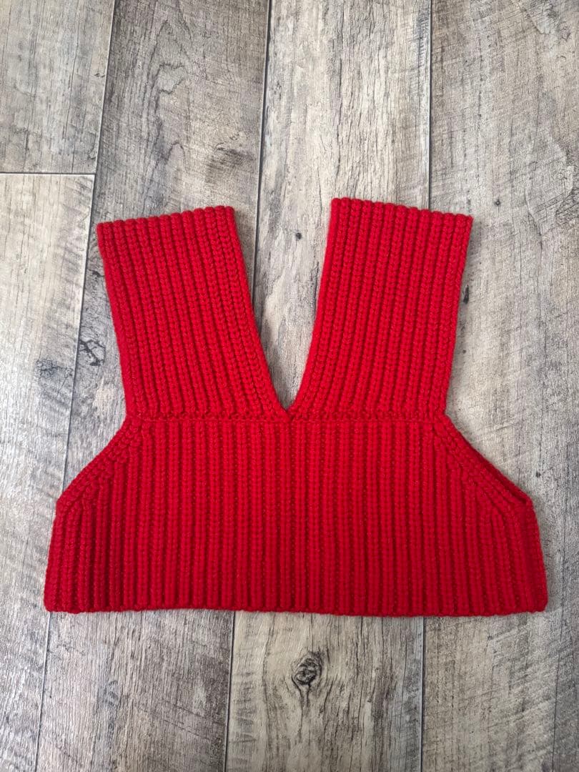 HYKE ニットベスト ビスチェ 赤 レディース