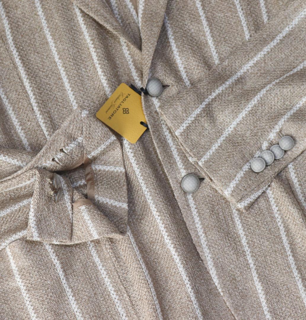 新品【タリアトーレ】リネンコットン ストライプジャケット 56(4L-5L)