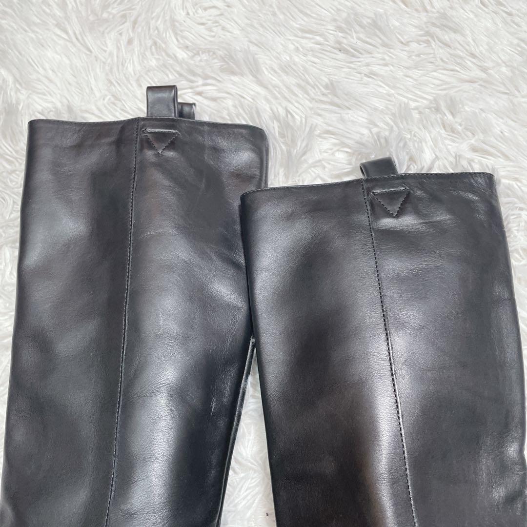 極美品　ファビオルスコーニ　ロングブーツ　レザー　ブラック　黒　23cm 36