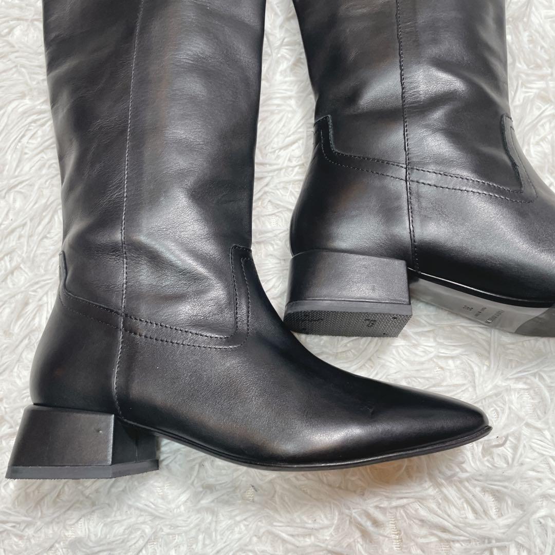 極美品　ファビオルスコーニ　ロングブーツ　レザー　ブラック　黒　23cm 36