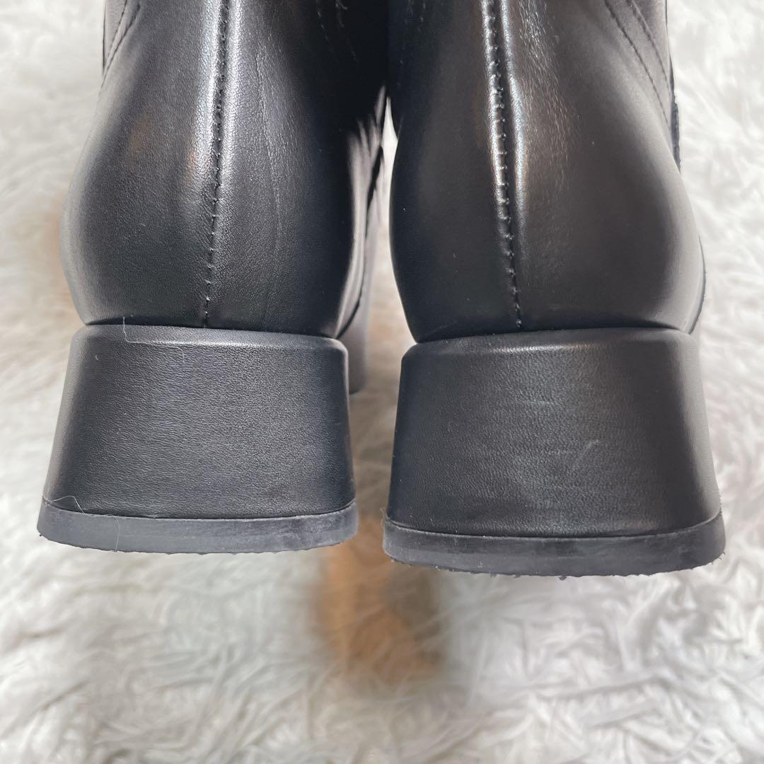 極美品　ファビオルスコーニ　ロングブーツ　レザー　ブラック　黒　23cm 36