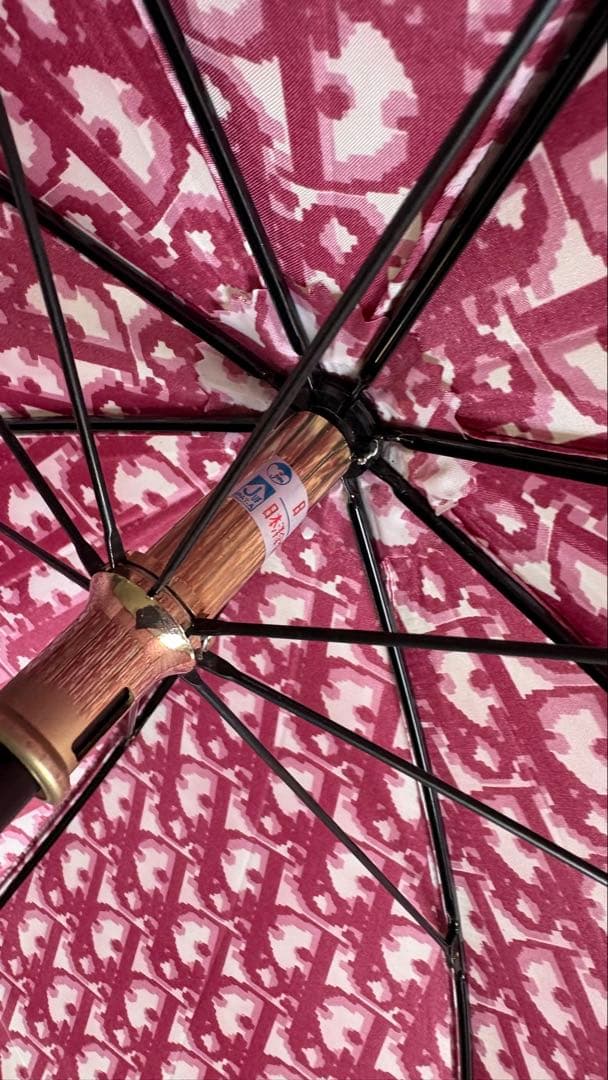 美品✨Dior クリスチャンディオール 傘 ロゴ柄 ヴィンテージ トロッター　赤