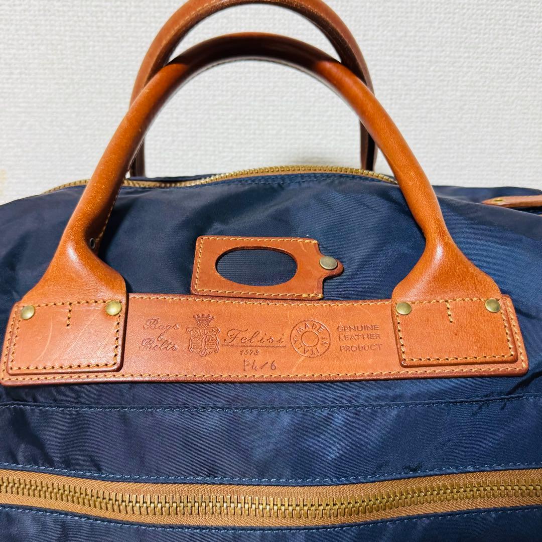 美品　フェリージ　P4/6 ネイビー　ボストンバッグ　旅行用バッグ