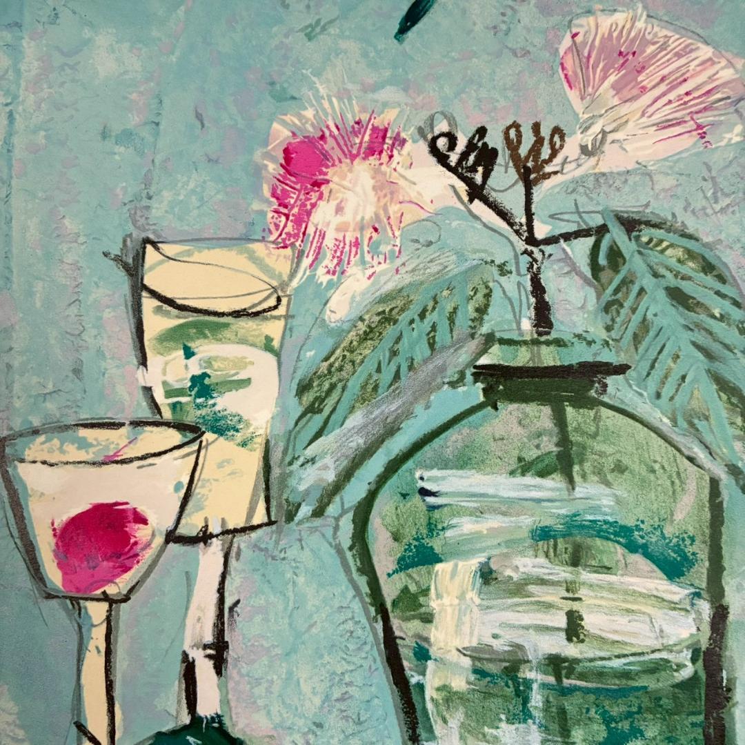 美品 須田剋太「ネムの花」リトグラフ 須田静承認印・証明シール有 国画会会員