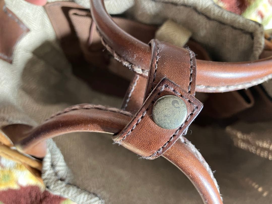 Eワッペン　ebagos ブラウンかごバッグ エバゴス