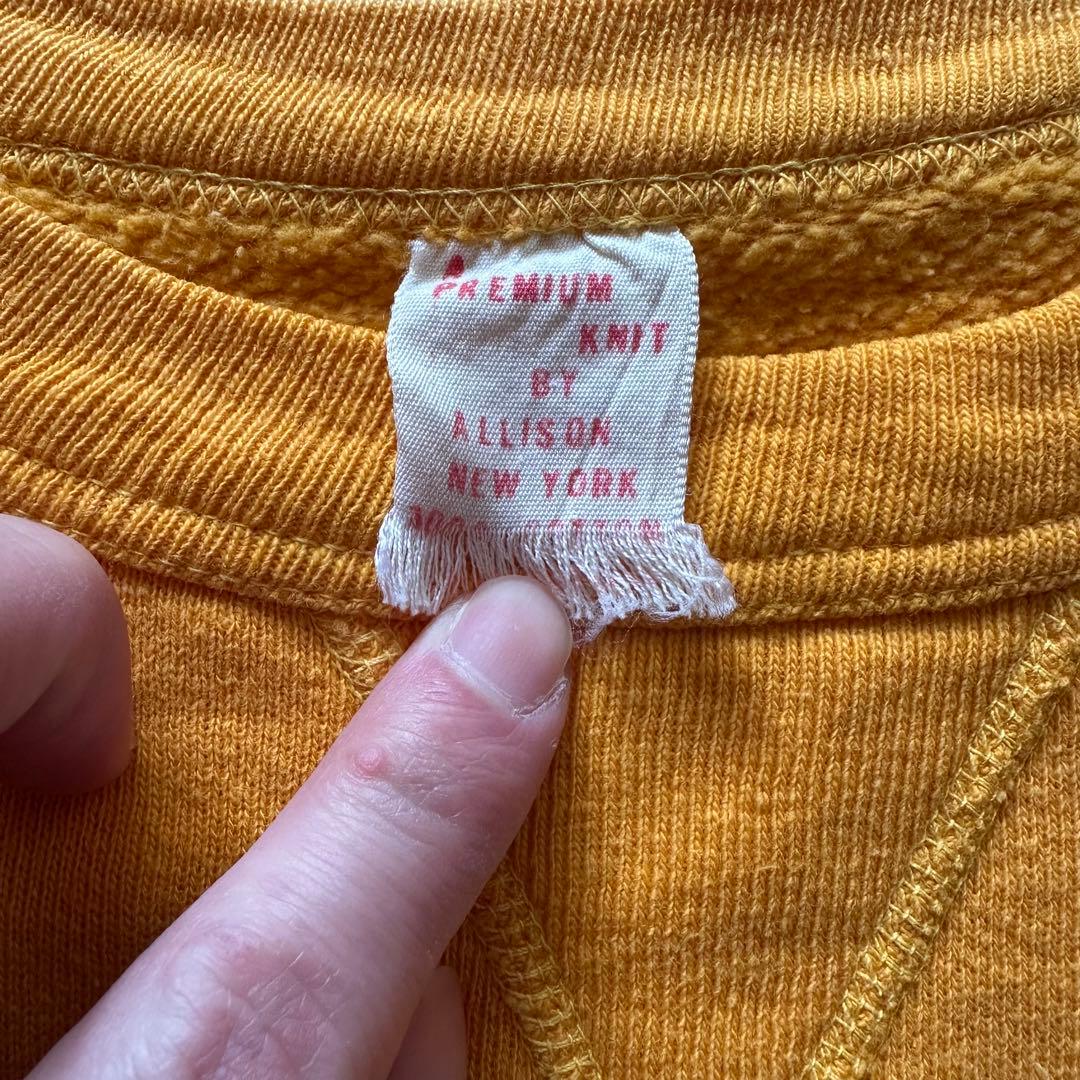 ゆ*き様 60s kisn good guy スウェット 前V マスタード