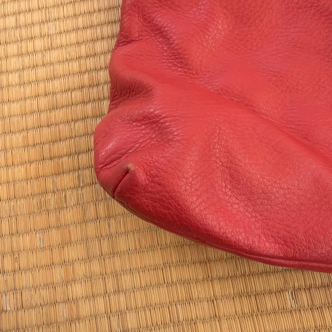 erva 赤いレザー バッグ フラップ式