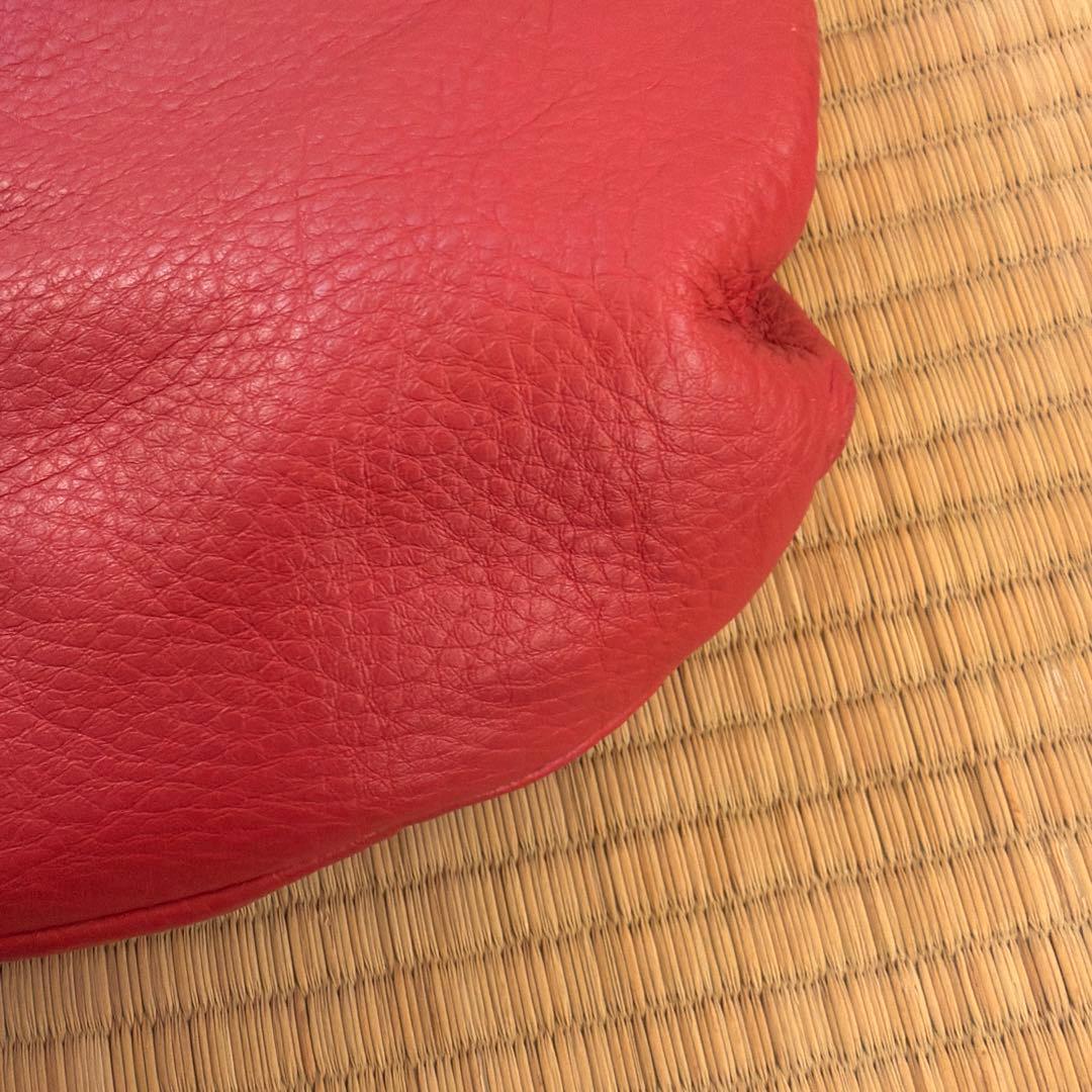 erva 赤いレザー バッグ フラップ式