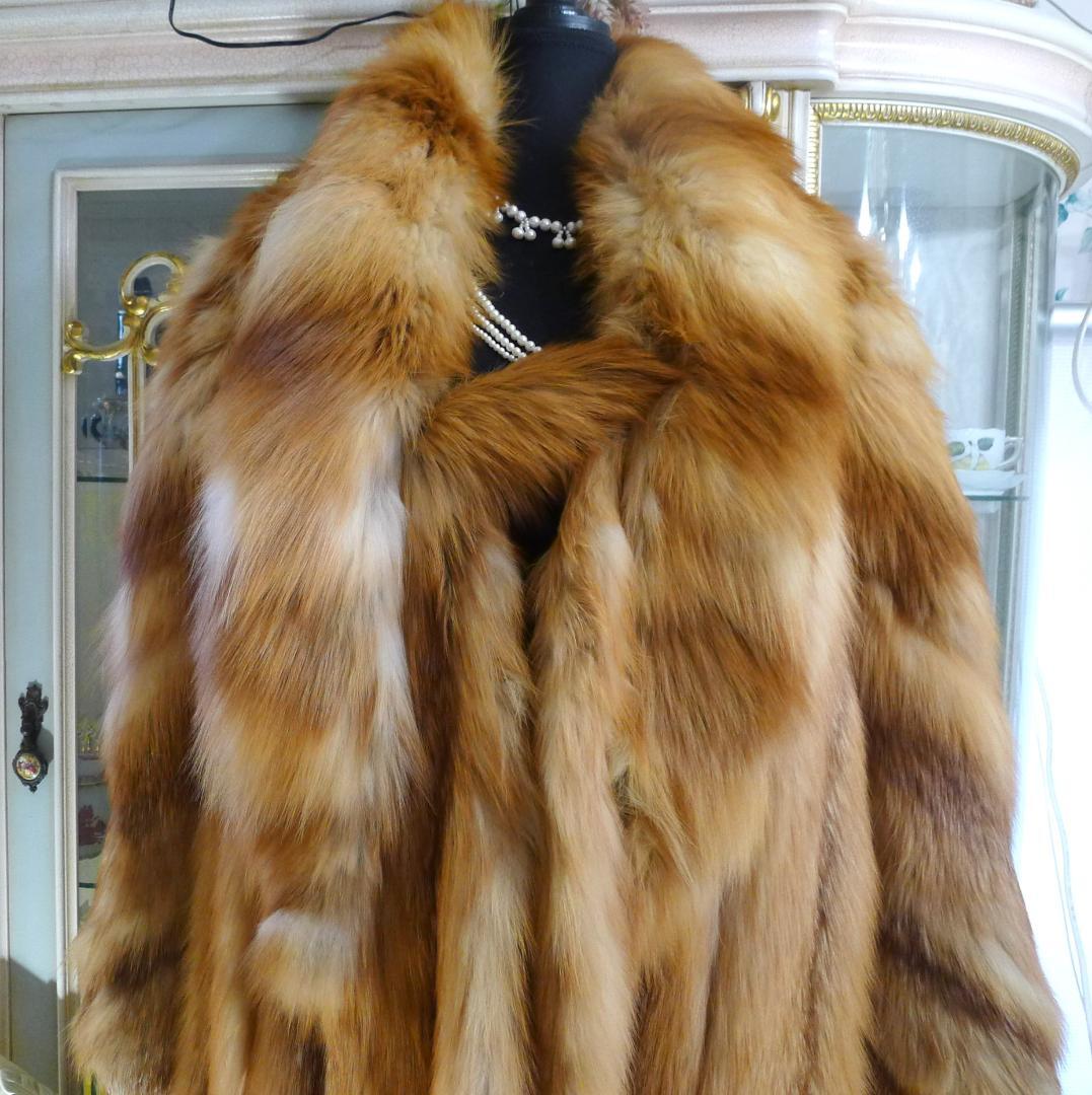 希少！豪華！◇【EMBA】絶品！デザイン！レッドFOXファーロングコート◇