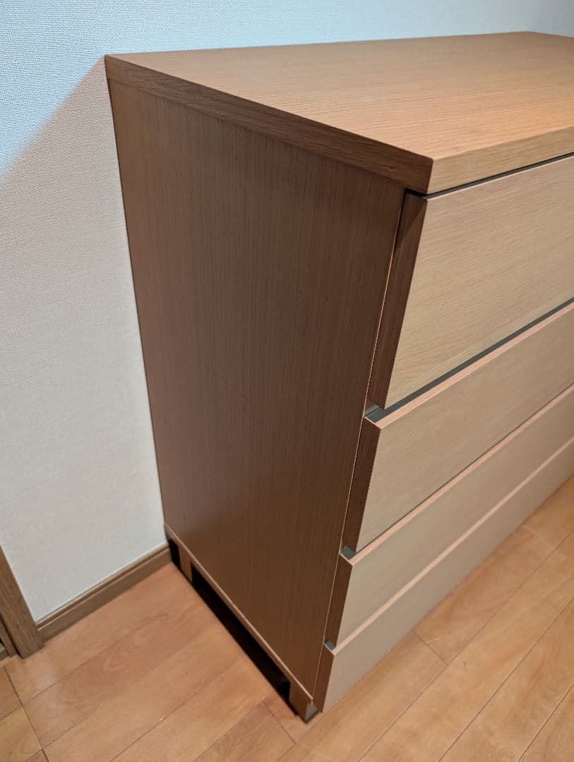 《送料込》無印良品 木製チェスト 4段 オーク材 タンス 衣装ケース