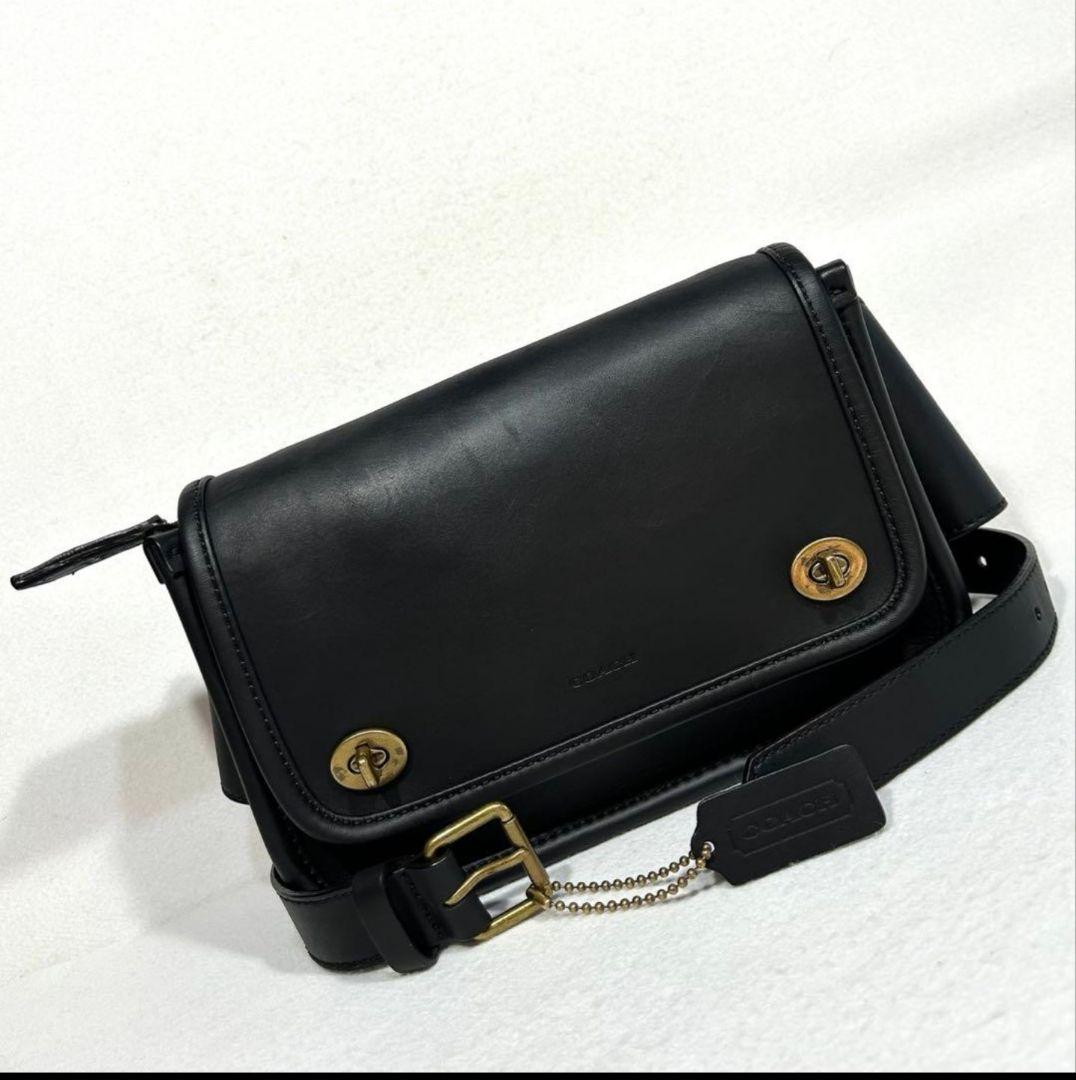 ボディーバッグ ブラック 本革 オールドCOACH